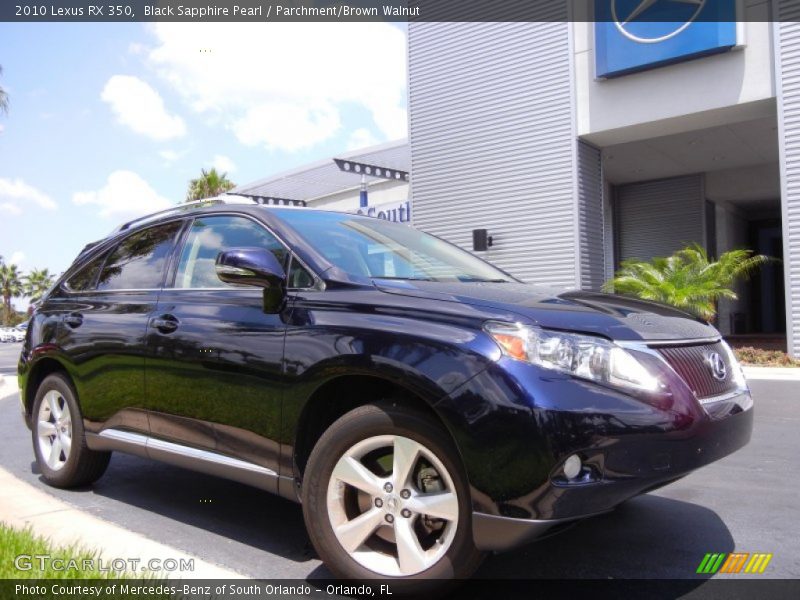 Black Sapphire Pearl / Parchment/Brown Walnut 2010 Lexus RX 350