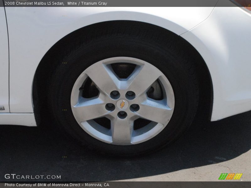 White / Titanium Gray 2008 Chevrolet Malibu LS Sedan