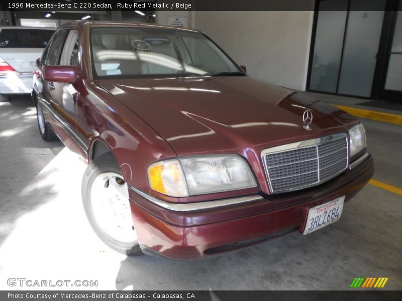 Ruby Red Metallic / Beige 1996 Mercedes-Benz C 220 Sedan