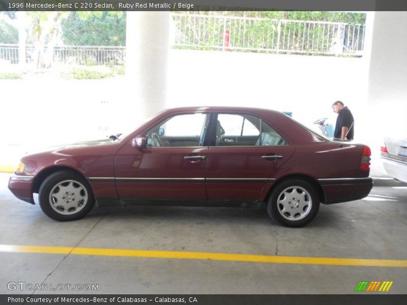 Ruby Red Metallic / Beige 1996 Mercedes-Benz C 220 Sedan