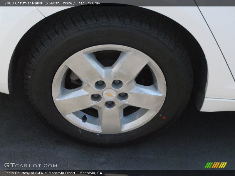 White / Titanium Gray 2008 Chevrolet Malibu LS Sedan