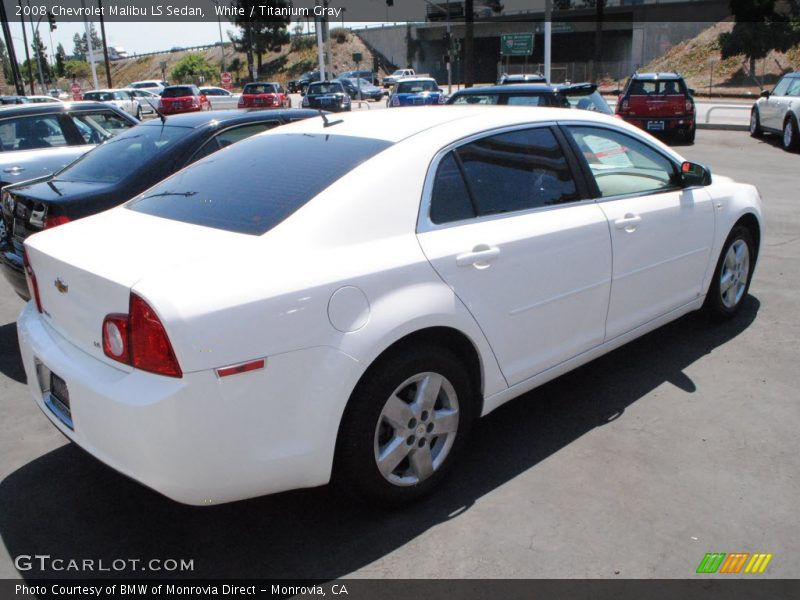 White / Titanium Gray 2008 Chevrolet Malibu LS Sedan