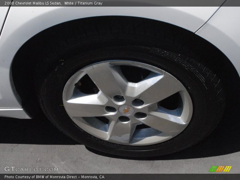 White / Titanium Gray 2008 Chevrolet Malibu LS Sedan