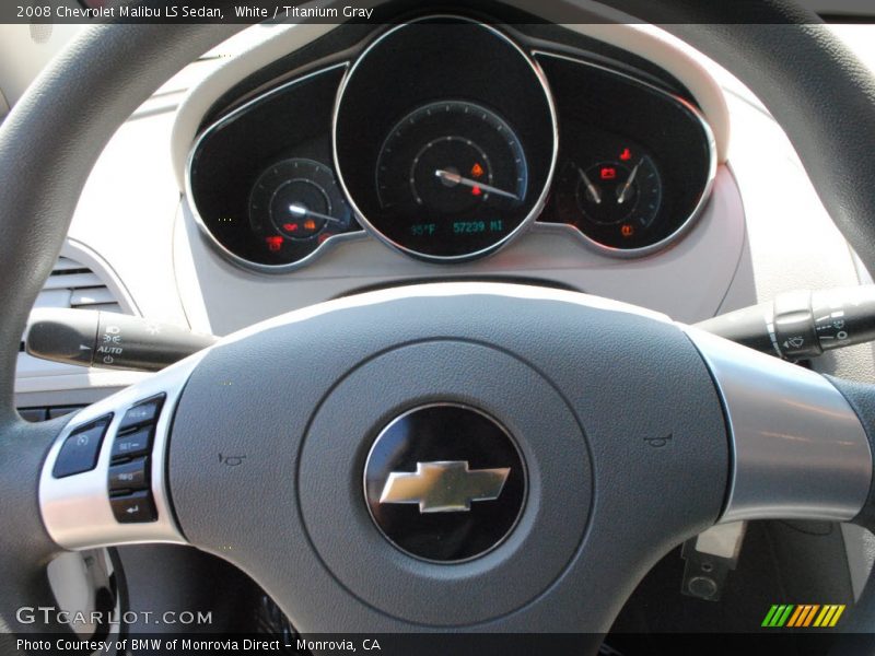 White / Titanium Gray 2008 Chevrolet Malibu LS Sedan