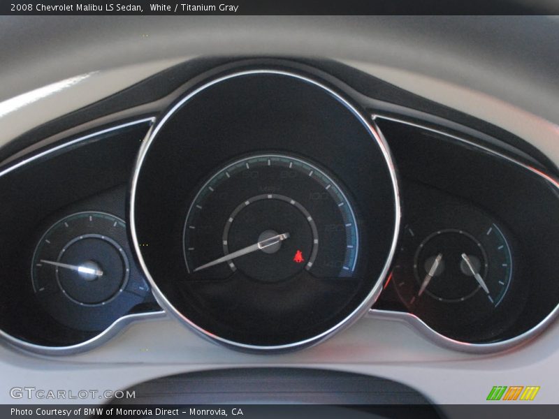White / Titanium Gray 2008 Chevrolet Malibu LS Sedan