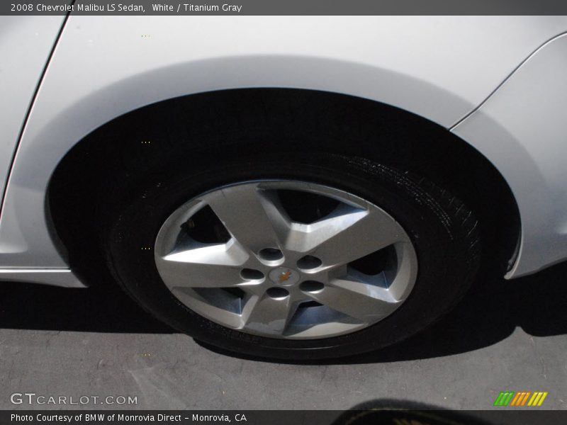 White / Titanium Gray 2008 Chevrolet Malibu LS Sedan