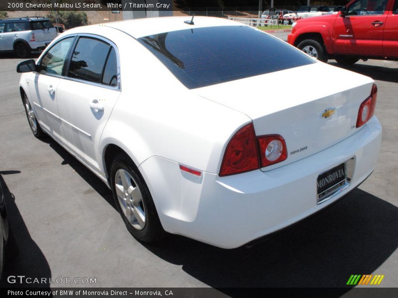 White / Titanium Gray 2008 Chevrolet Malibu LS Sedan
