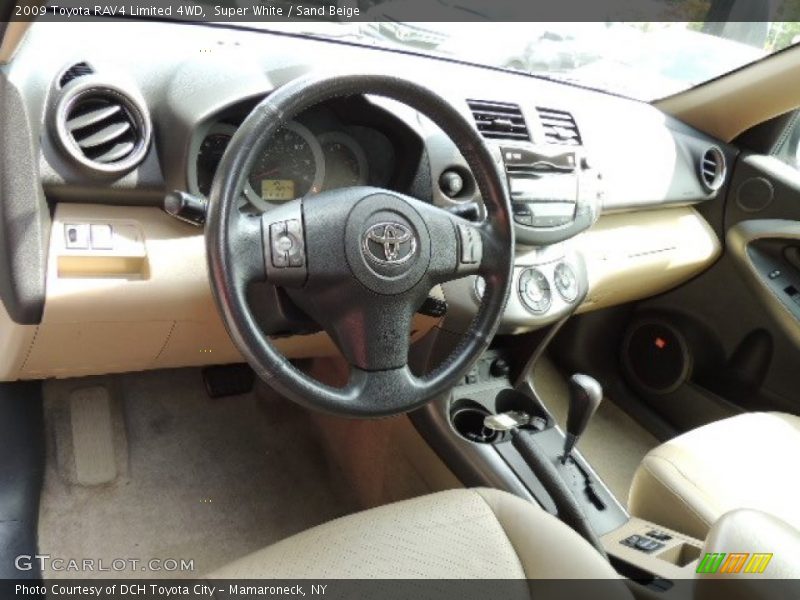 Super White / Sand Beige 2009 Toyota RAV4 Limited 4WD