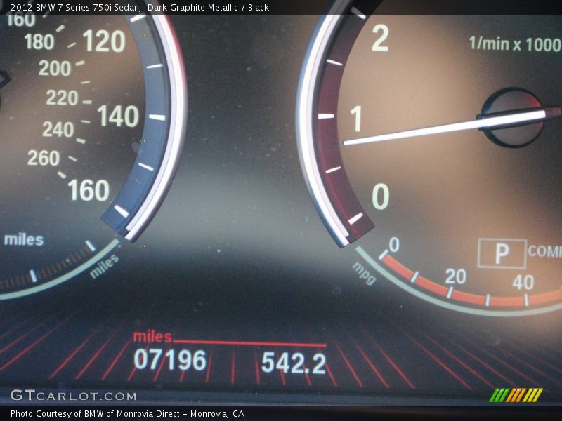 Dark Graphite Metallic / Black 2012 BMW 7 Series 750i Sedan