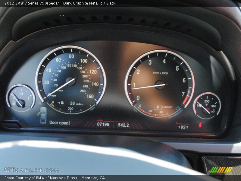 Dark Graphite Metallic / Black 2012 BMW 7 Series 750i Sedan