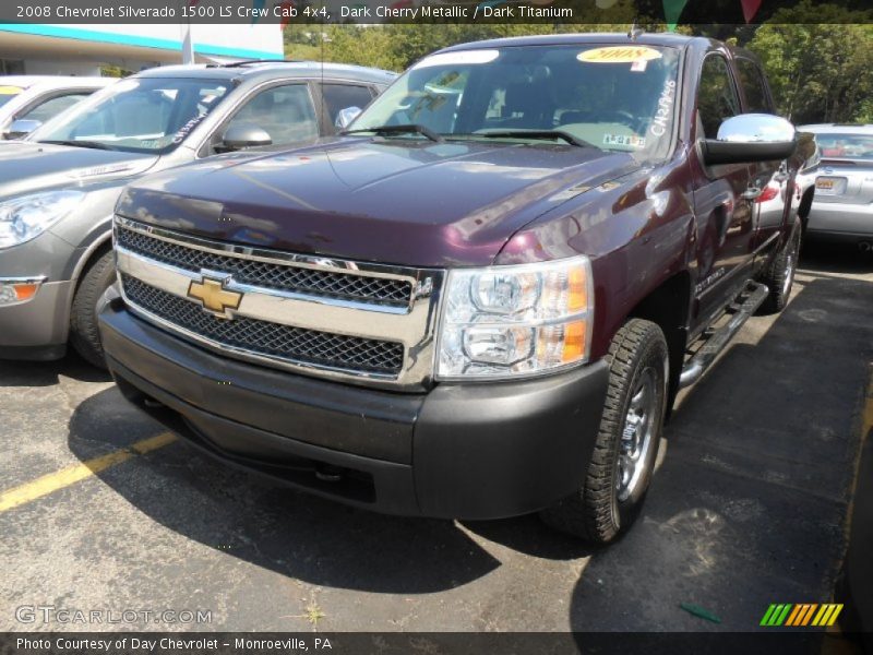 Dark Cherry Metallic / Dark Titanium 2008 Chevrolet Silverado 1500 LS Crew Cab 4x4