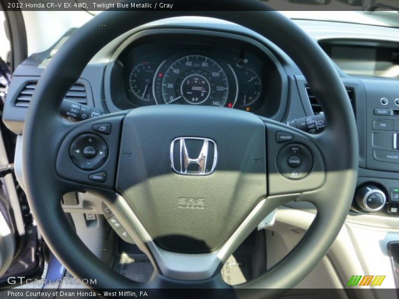 Twilight Blue Metallic / Gray 2012 Honda CR-V EX 4WD
