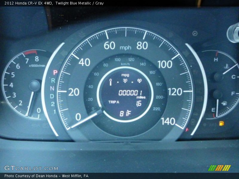 Twilight Blue Metallic / Gray 2012 Honda CR-V EX 4WD
