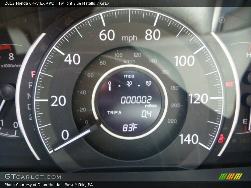 Twilight Blue Metallic / Gray 2012 Honda CR-V EX 4WD