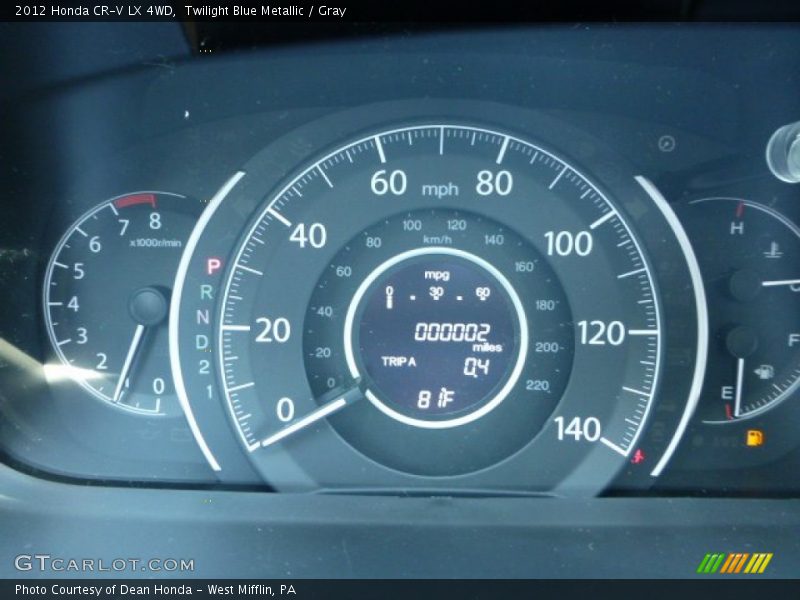 Twilight Blue Metallic / Gray 2012 Honda CR-V LX 4WD