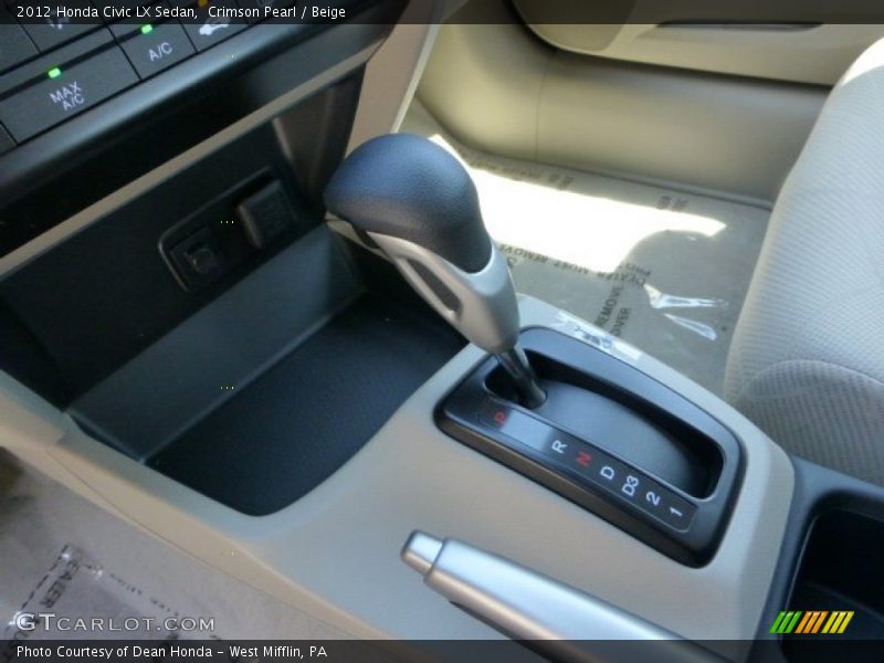 Crimson Pearl / Beige 2012 Honda Civic LX Sedan