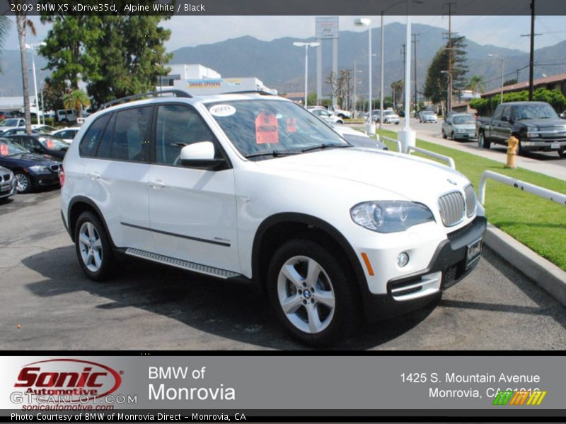 Alpine White / Black 2009 BMW X5 xDrive35d