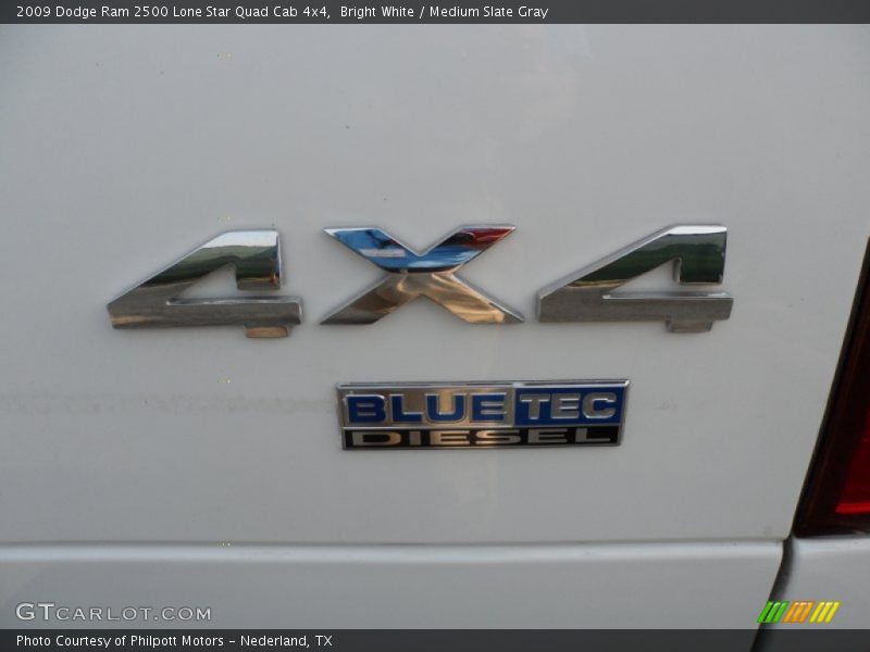 Bright White / Medium Slate Gray 2009 Dodge Ram 2500 Lone Star Quad Cab 4x4