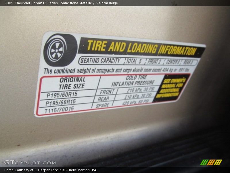 Sandstone Metallic / Neutral Beige 2005 Chevrolet Cobalt LS Sedan