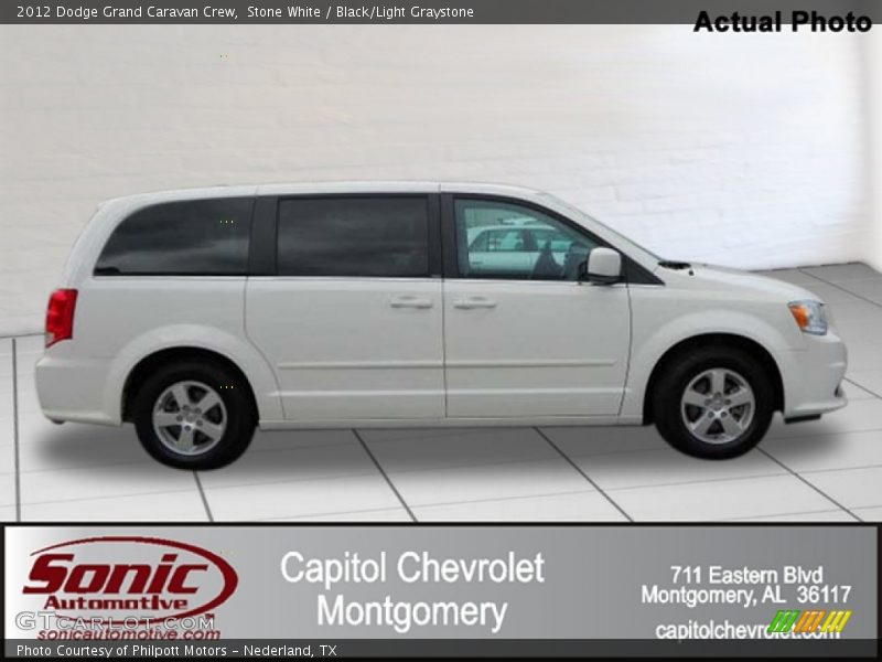 Stone White / Black/Light Graystone 2012 Dodge Grand Caravan Crew