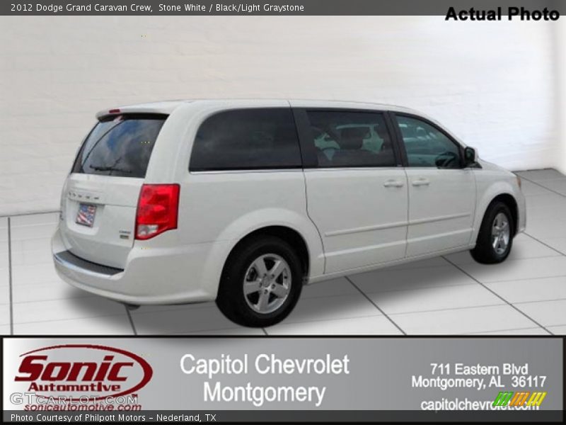Stone White / Black/Light Graystone 2012 Dodge Grand Caravan Crew