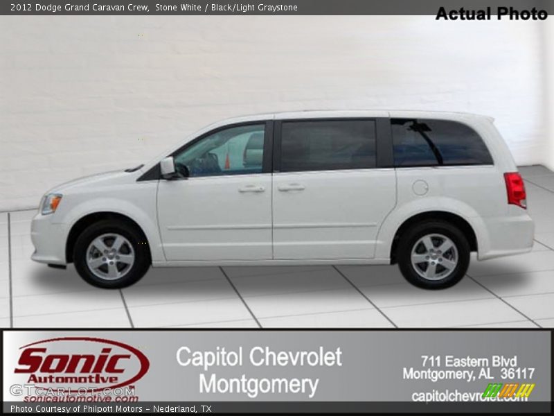 Stone White / Black/Light Graystone 2012 Dodge Grand Caravan Crew