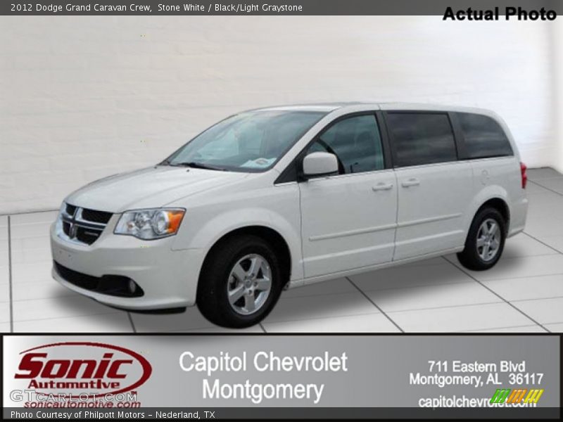 Stone White / Black/Light Graystone 2012 Dodge Grand Caravan Crew