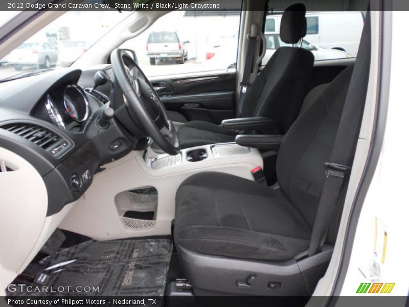 Stone White / Black/Light Graystone 2012 Dodge Grand Caravan Crew