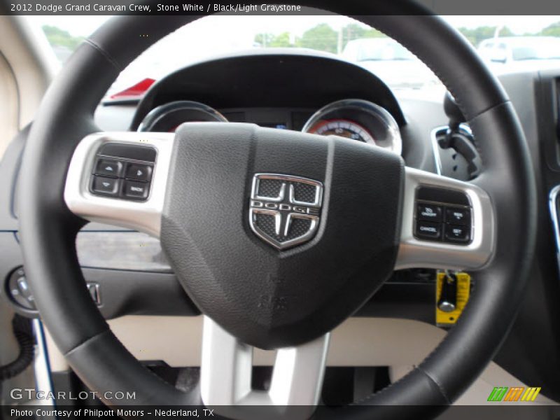 Stone White / Black/Light Graystone 2012 Dodge Grand Caravan Crew