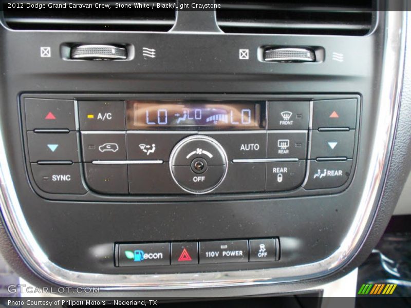 Stone White / Black/Light Graystone 2012 Dodge Grand Caravan Crew