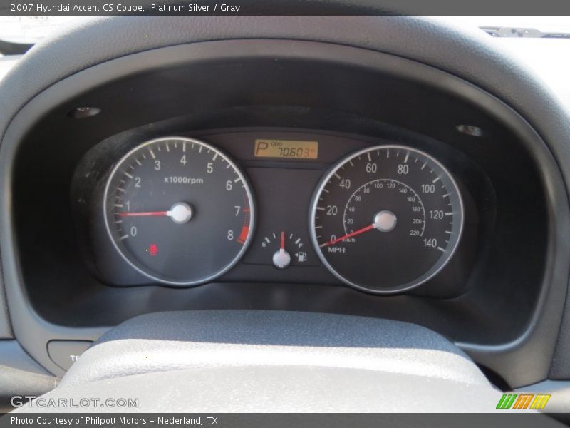 Platinum Silver / Gray 2007 Hyundai Accent GS Coupe