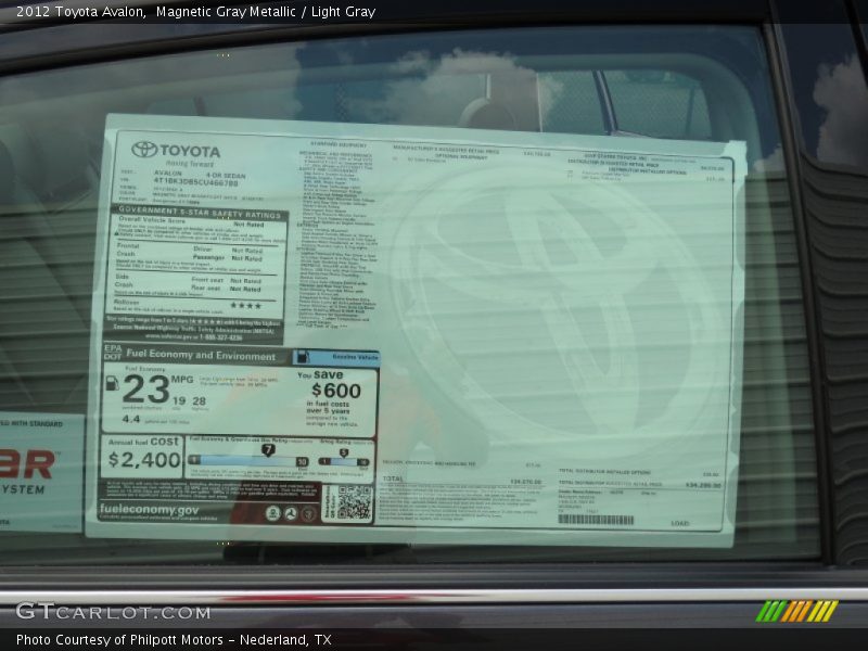 Magnetic Gray Metallic / Light Gray 2012 Toyota Avalon