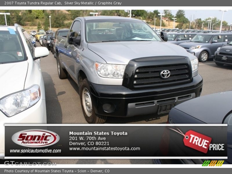 Silver Sky Metallic / Graphite Gray 2007 Toyota Tundra Regular Cab