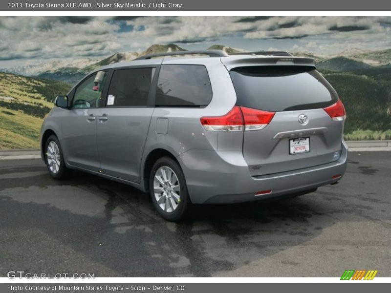 Silver Sky Metallic / Light Gray 2013 Toyota Sienna XLE AWD