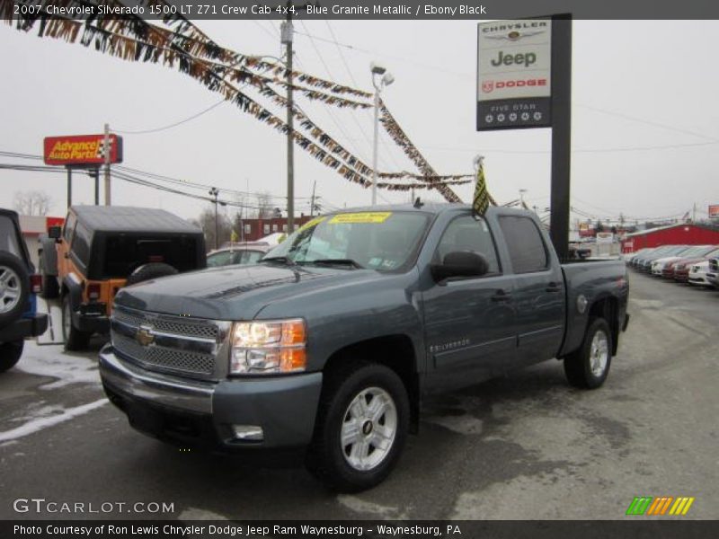 Blue Granite Metallic / Ebony Black 2007 Chevrolet Silverado 1500 LT Z71 Crew Cab 4x4
