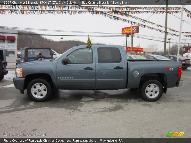 Blue Granite Metallic / Ebony Black 2007 Chevrolet Silverado 1500 LT Z71 Crew Cab 4x4