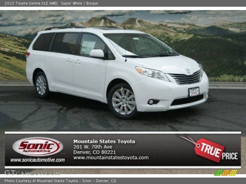 Super White / Bisque 2013 Toyota Sienna XLE AWD