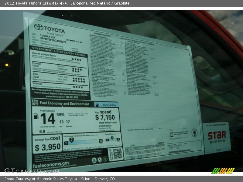 Barcelona Red Metallic / Graphite 2012 Toyota Tundra CrewMax 4x4