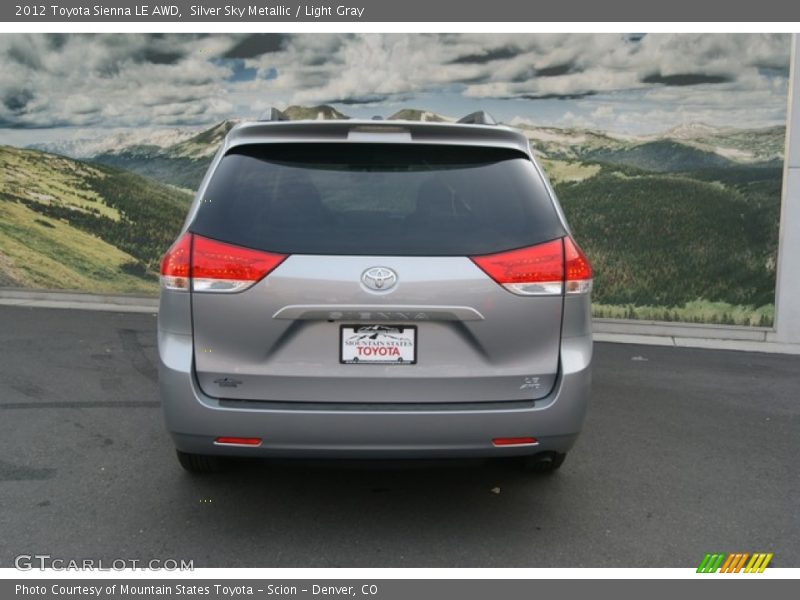 Silver Sky Metallic / Light Gray 2012 Toyota Sienna LE AWD