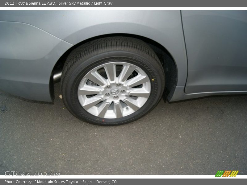 Silver Sky Metallic / Light Gray 2012 Toyota Sienna LE AWD