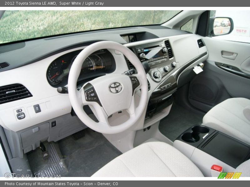 Super White / Light Gray 2012 Toyota Sienna LE AWD