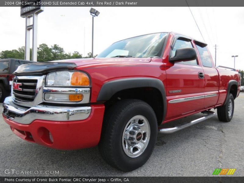 Fire Red / Dark Pewter 2004 GMC Sierra 2500HD SLE Extended Cab 4x4