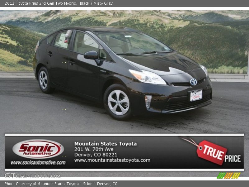 Black / Misty Gray 2012 Toyota Prius 3rd Gen Two Hybrid