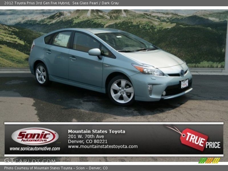 Sea Glass Pearl / Dark Gray 2012 Toyota Prius 3rd Gen Five Hybrid