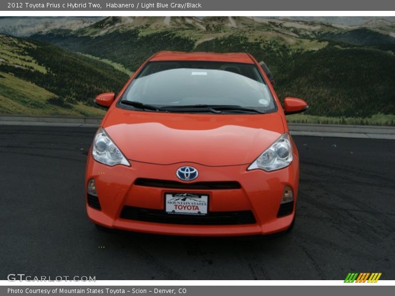 Habanero / Light Blue Gray/Black 2012 Toyota Prius c Hybrid Two