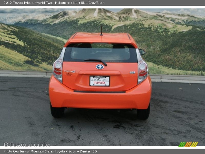 Habanero / Light Blue Gray/Black 2012 Toyota Prius c Hybrid Two