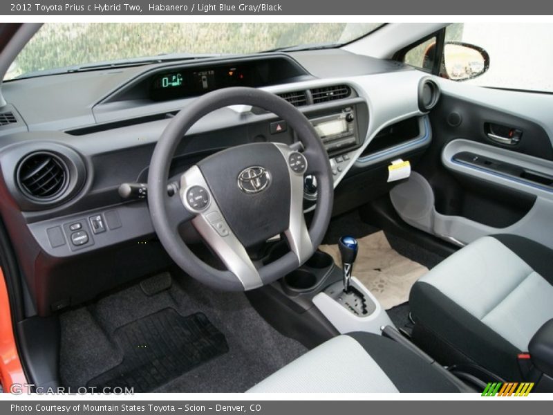 Habanero / Light Blue Gray/Black 2012 Toyota Prius c Hybrid Two