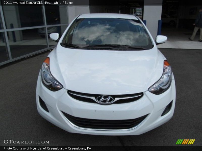 Pearl White / Beige 2011 Hyundai Elantra GLS