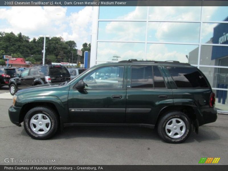 Dark Green Metallic / Medium Pewter 2003 Chevrolet TrailBlazer LS 4x4