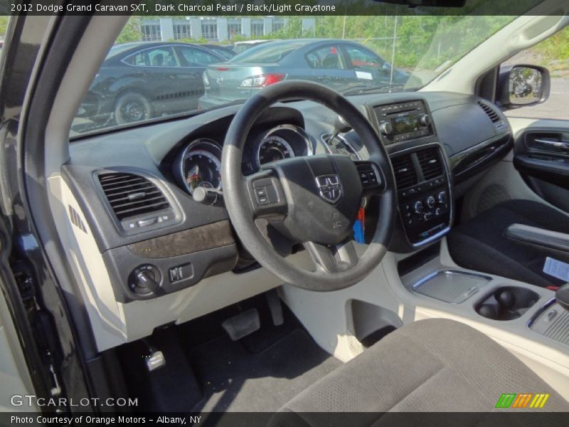 Dark Charcoal Pearl / Black/Light Graystone 2012 Dodge Grand Caravan SXT
